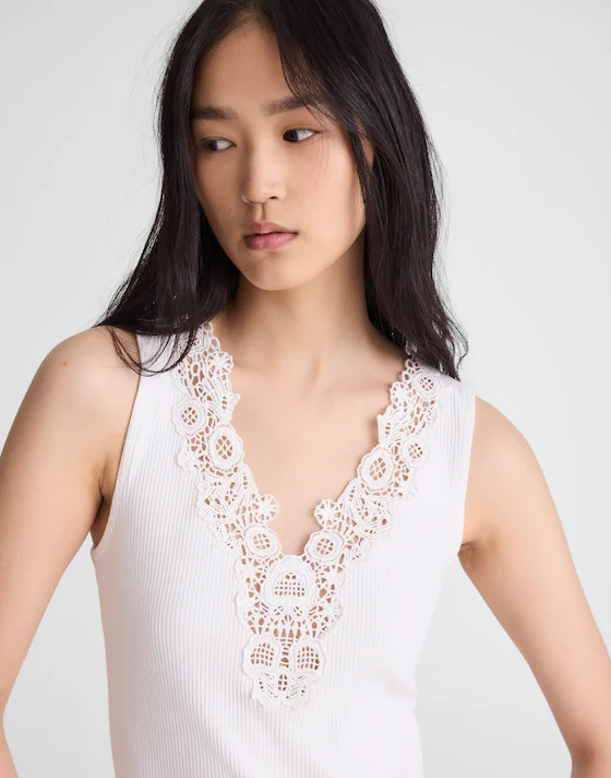 Lace-Trim V-Neck Tank | Madewell