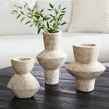 Ceramic Totem Vases Set of 3 | West Elm (US)