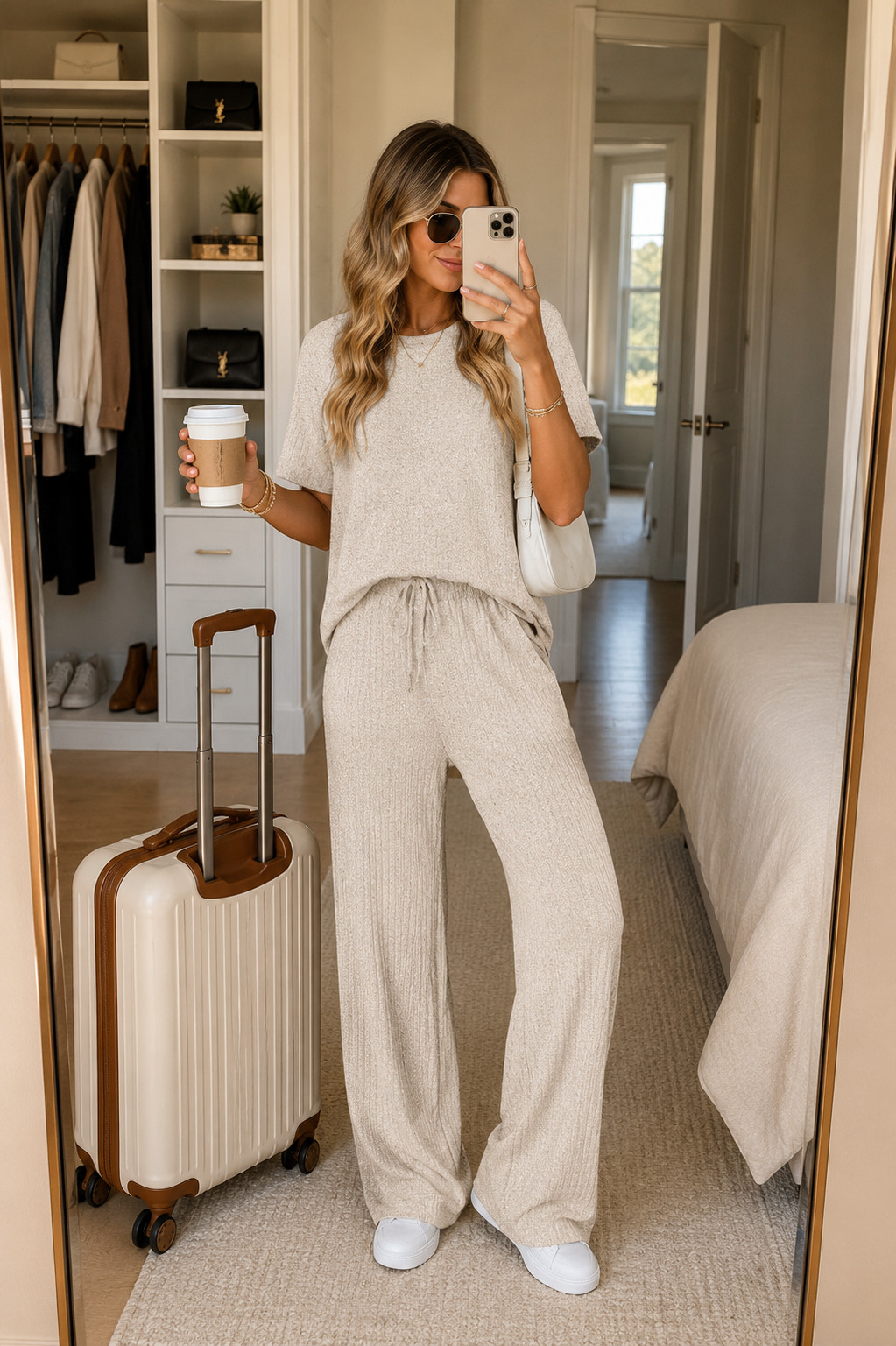 This cream Amazon matching set looks so cozy and expensive for a travel day. The soft neutral color makes it super easy to style with white sneakers and a little shoulder bag. Perfect for airport outfits, weekend trips, and cozy fall vacation mornings.
#AmazonFinds #CreamOutfit #NeutralOutfit #AirportOutfits #TravelOutfit #FallVacation #FallTravel #Loungewear #MatchingSet #CozyOutfit #AmazonFashion #TravelStyle #ComfyChic 

 #LTKSeasonal #LTKSaleAlert #LTKTravel