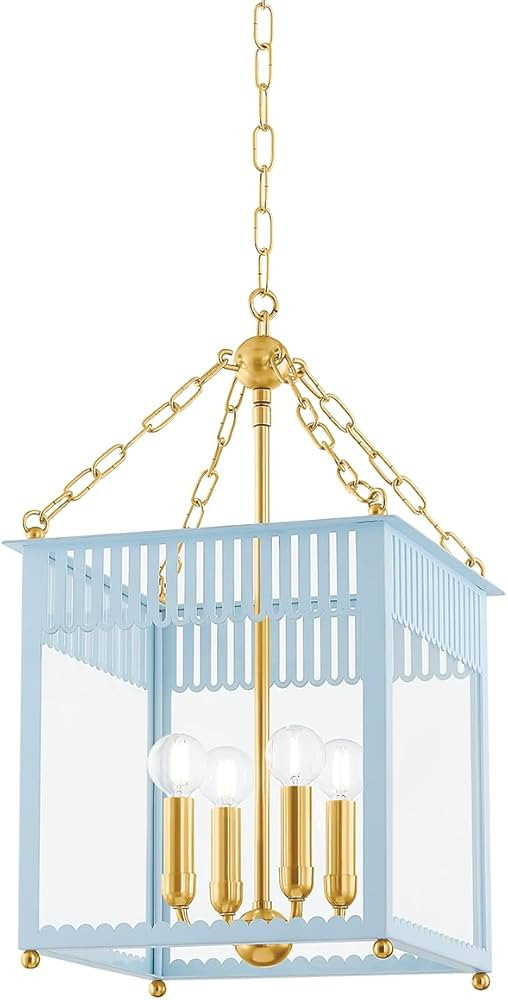 Mitzi H932704S-AGB/SAO Rosalie - 4 Light Lantern 19.5 inches Tall and 13.25 inches Wide - Aged Br... | Amazon (US)