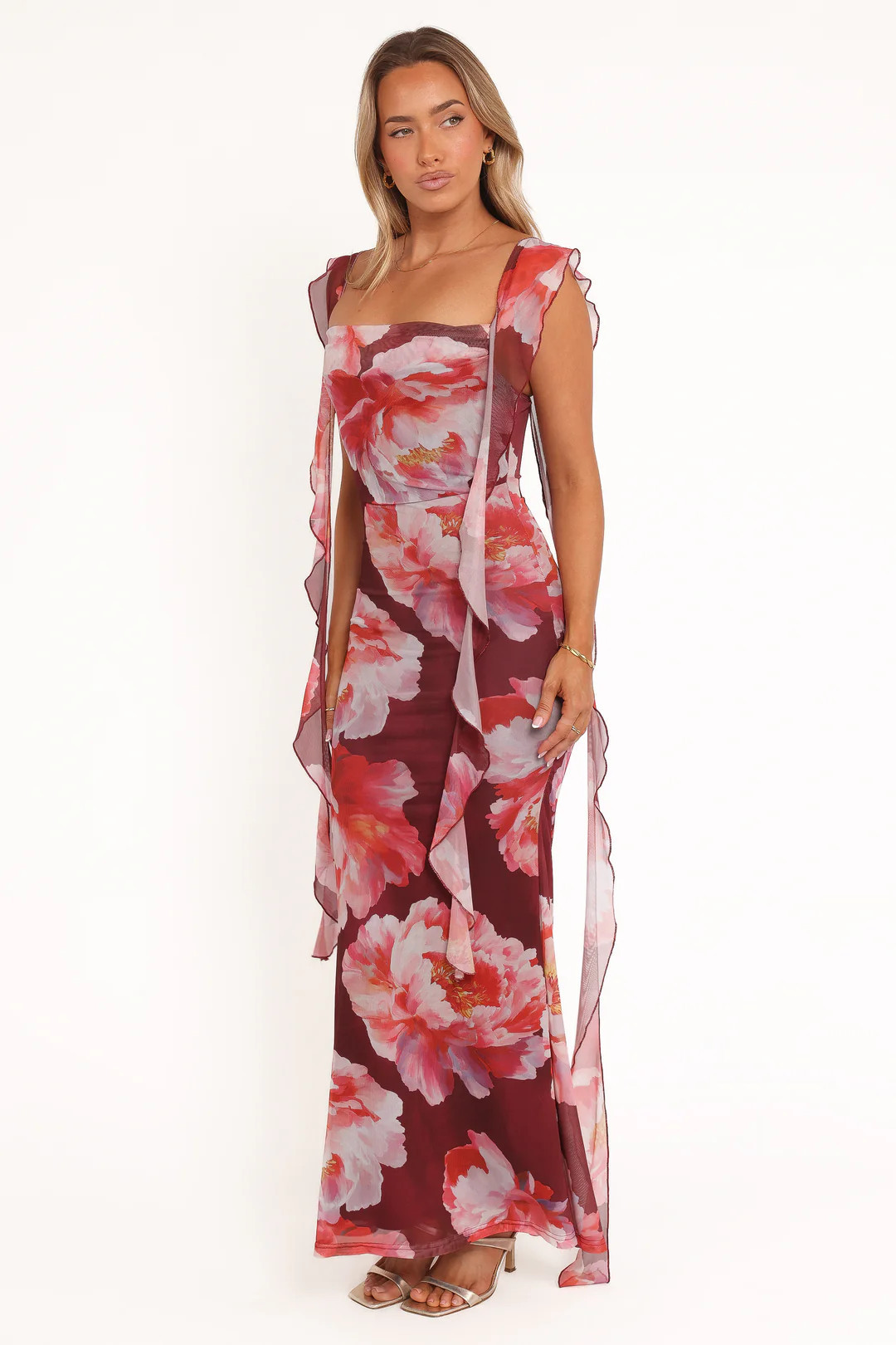 Chiara Maxi Dress - Burgundy Peony | Petal & Pup (US)