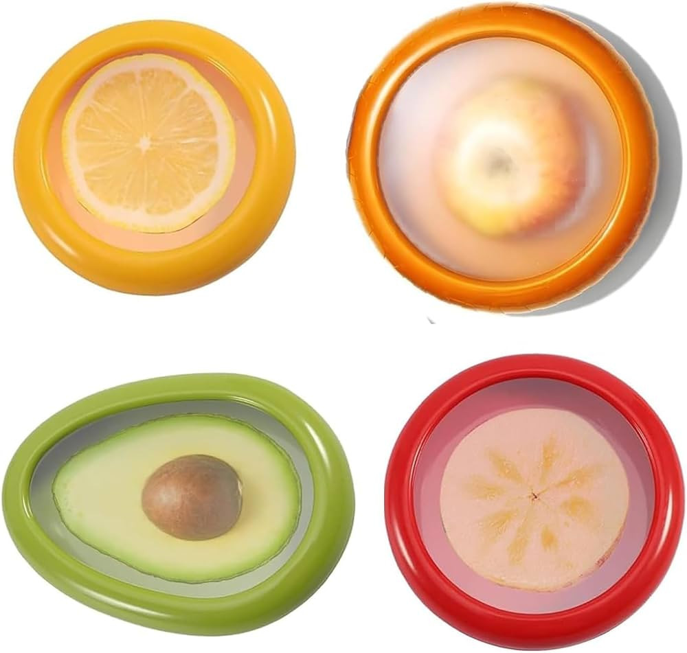 Avocado Saver and Tomato Holder, Set of 4 Silicone Fruit Storage Box Reusable Storage Containers ... | Amazon (US)