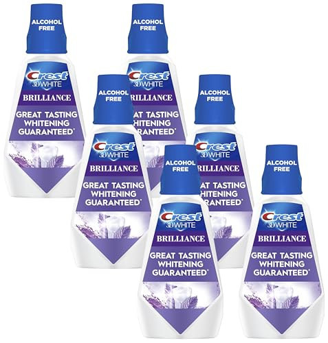 Crest Mouthwash/Mouth Rinse, 3D White Brilliance Whitening, Alcohol Free, Clean Mint, 2x1L (33.8 fl oz) (Pack of 3) | Amazon (US)
