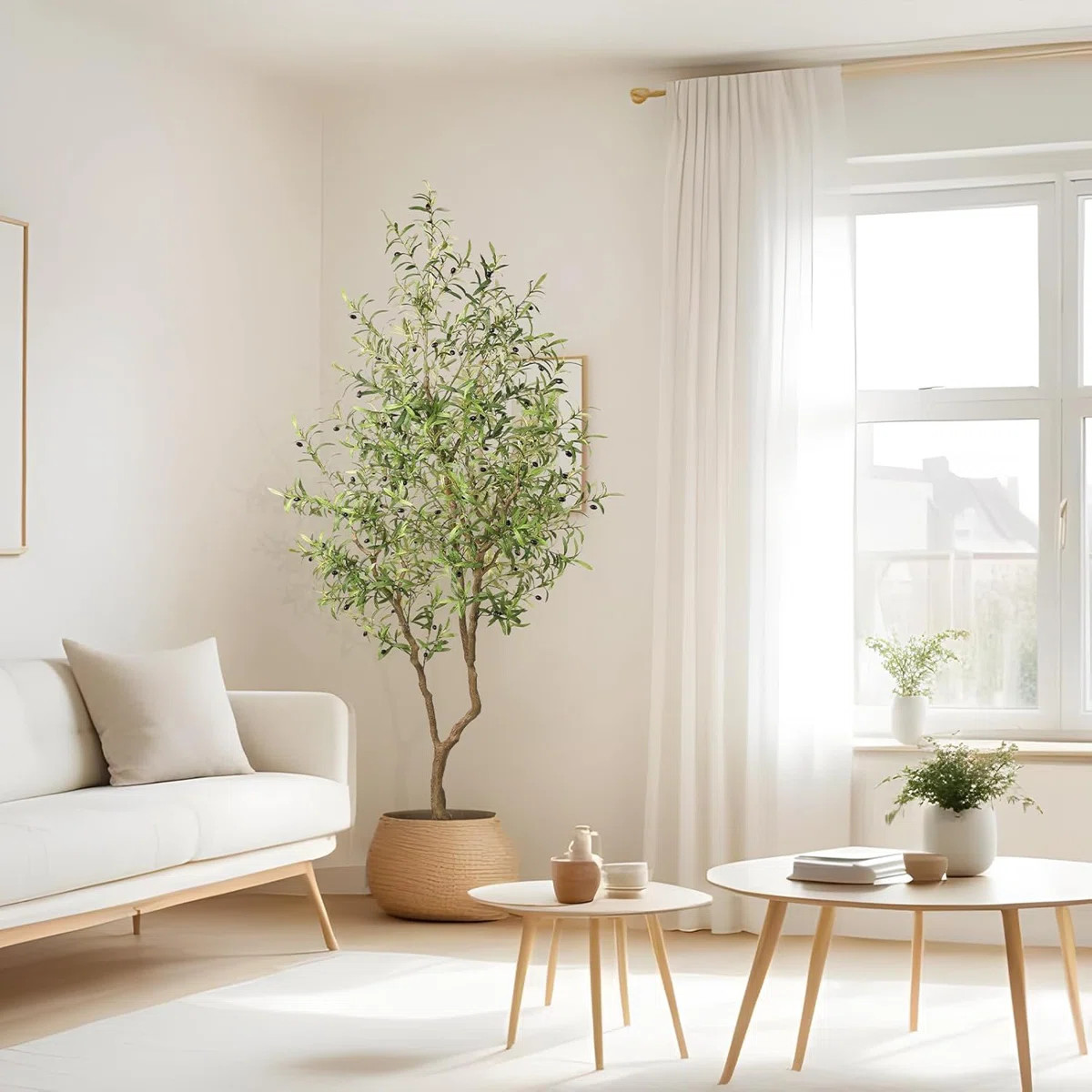 8ft Faux Olive Tree with Planter for Home | Wayfair North America