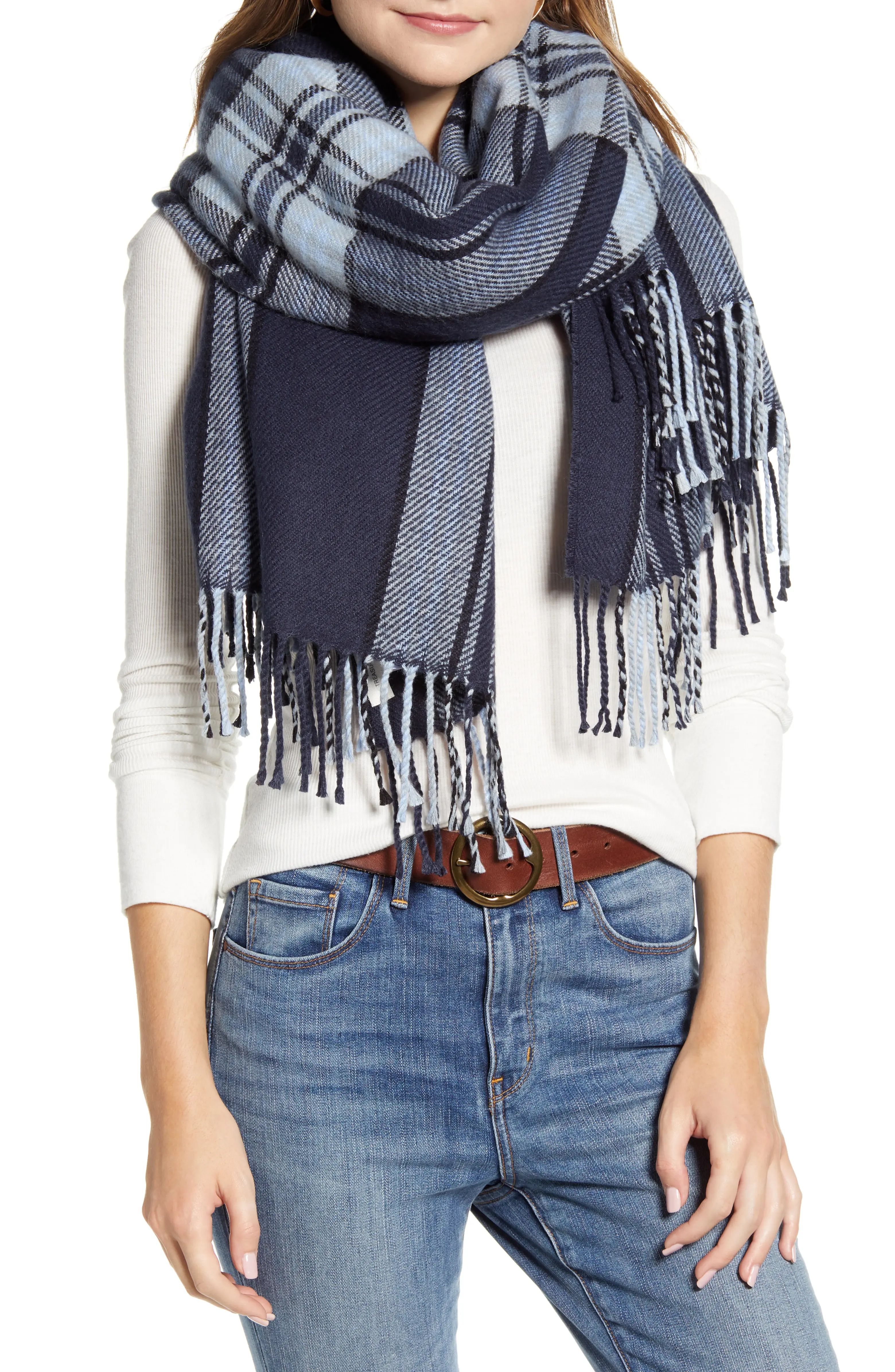 Plaid Fringe Blanket Scarf | Nordstrom