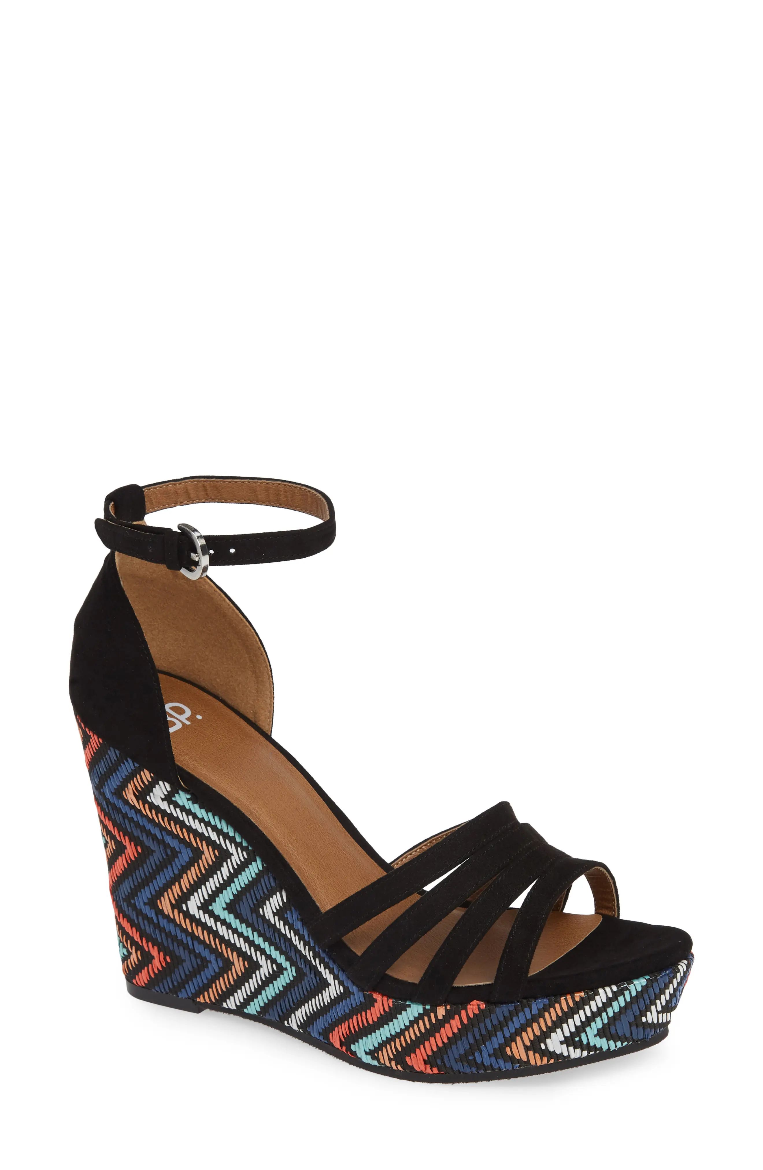Women's Bp. Scarlette Wedge Sandal, Size 5 M - Black | Nordstrom