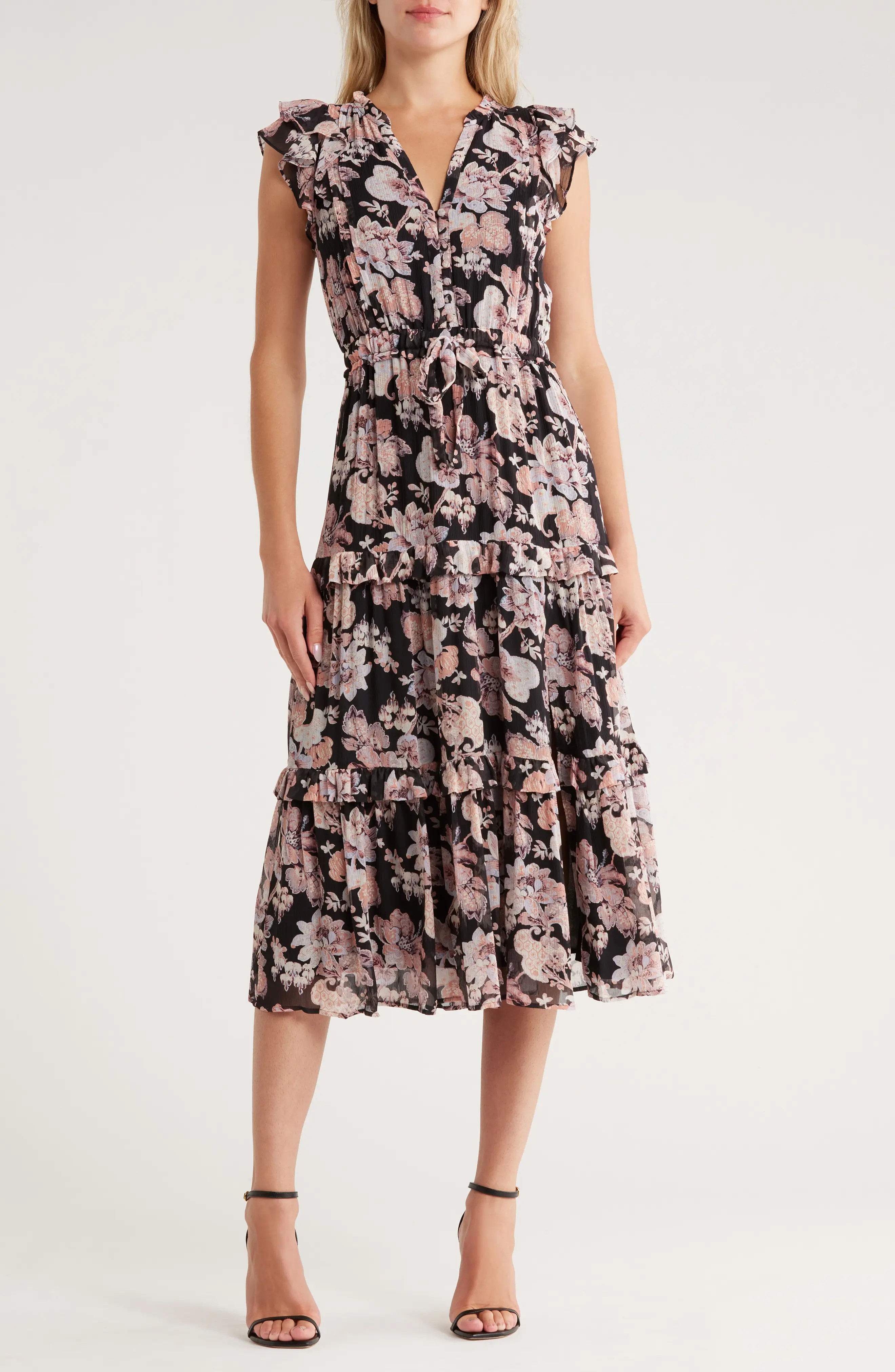 PAIGE Rozlyn Floral Midi Dress (Women) | Nordstromrack | Nordstrom Rack