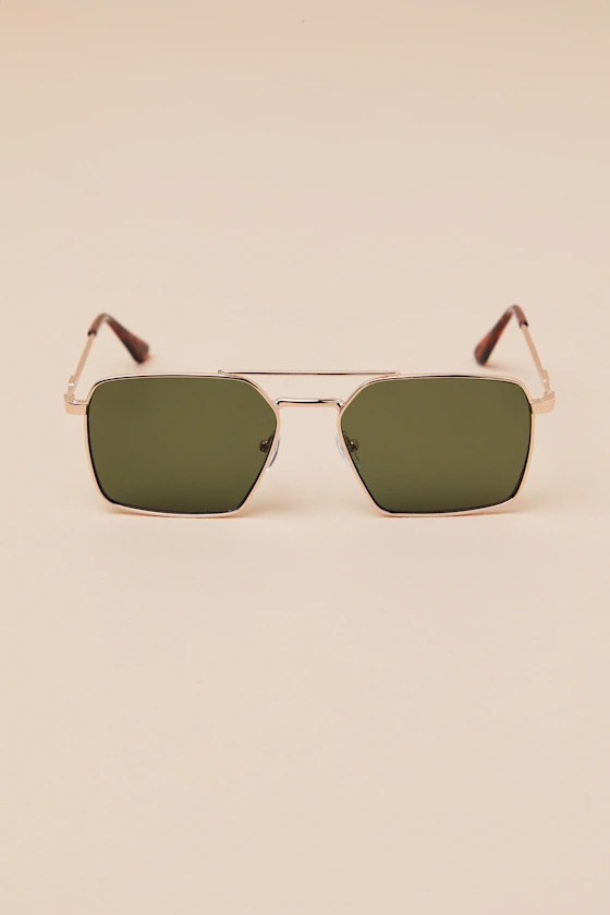 Zailey Gold Aviator Sunglasses | Lulus