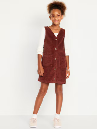 Sleeveless Button-Front Corduroy Dress for Girls | Old Navy (US)