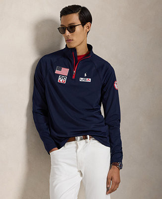 Polo Ralph Lauren Men's Team USA Stretch Fleece Pullover - Macy's | Macy's