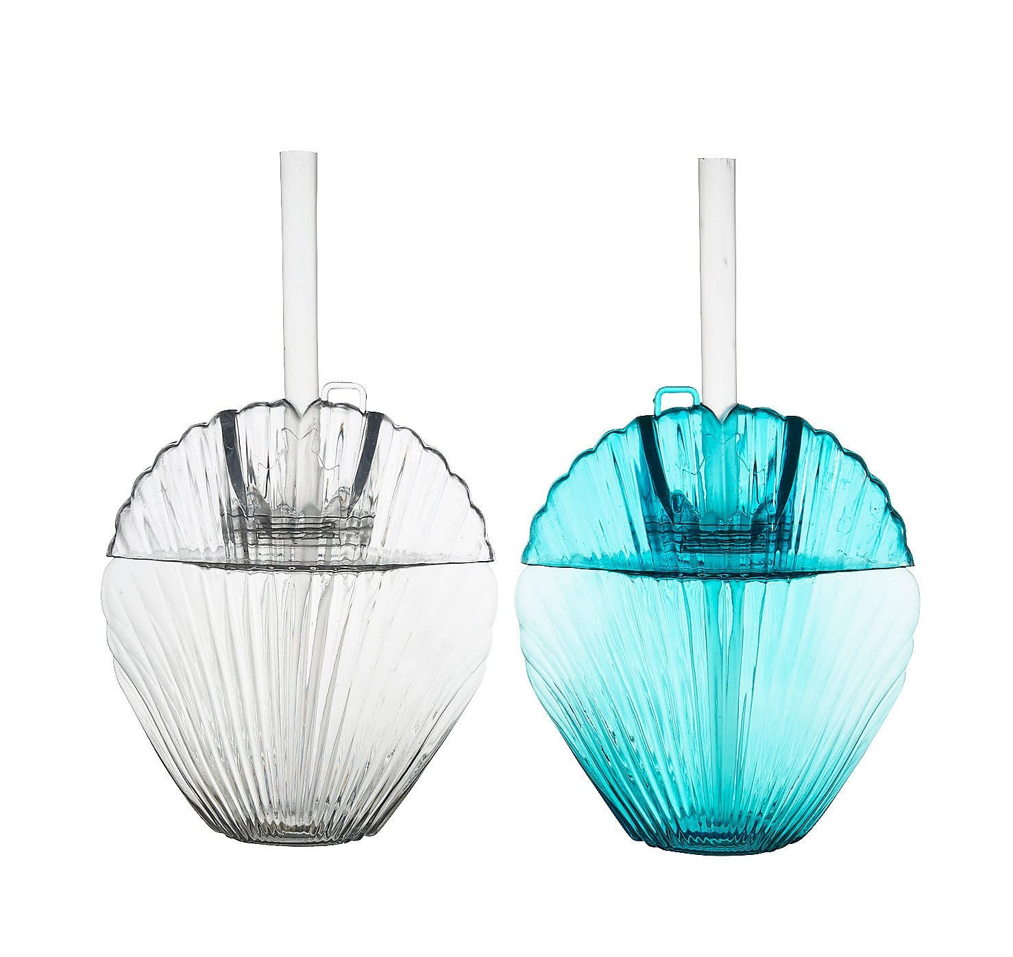 Fun Express 12 oz. Sea Shell Reusable BPA-Free Plastic Cups with Lids & Straws - 6 Cups - Great F... | Amazon (US)