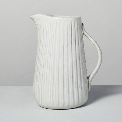 81oz Fluted Stoneware Pitcher Sour Cream - Hearth &#38; Hand&#8482; with Magnolia | Target