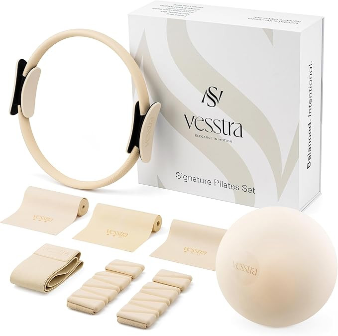 Signature Pilates Set - Complete Pilates Kit with Ring, Ball, Wrist and Ankle Weights & Resistanc... | Amazon (US)
