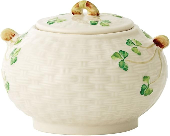 Belleek Group Shamrock Sugar Bowl, 4-Inch, White | Amazon (US)