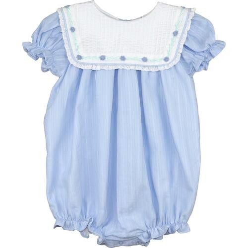 Blue Pleated Rosette Collar Bubble - Shipping Late March | Cecil and Lou