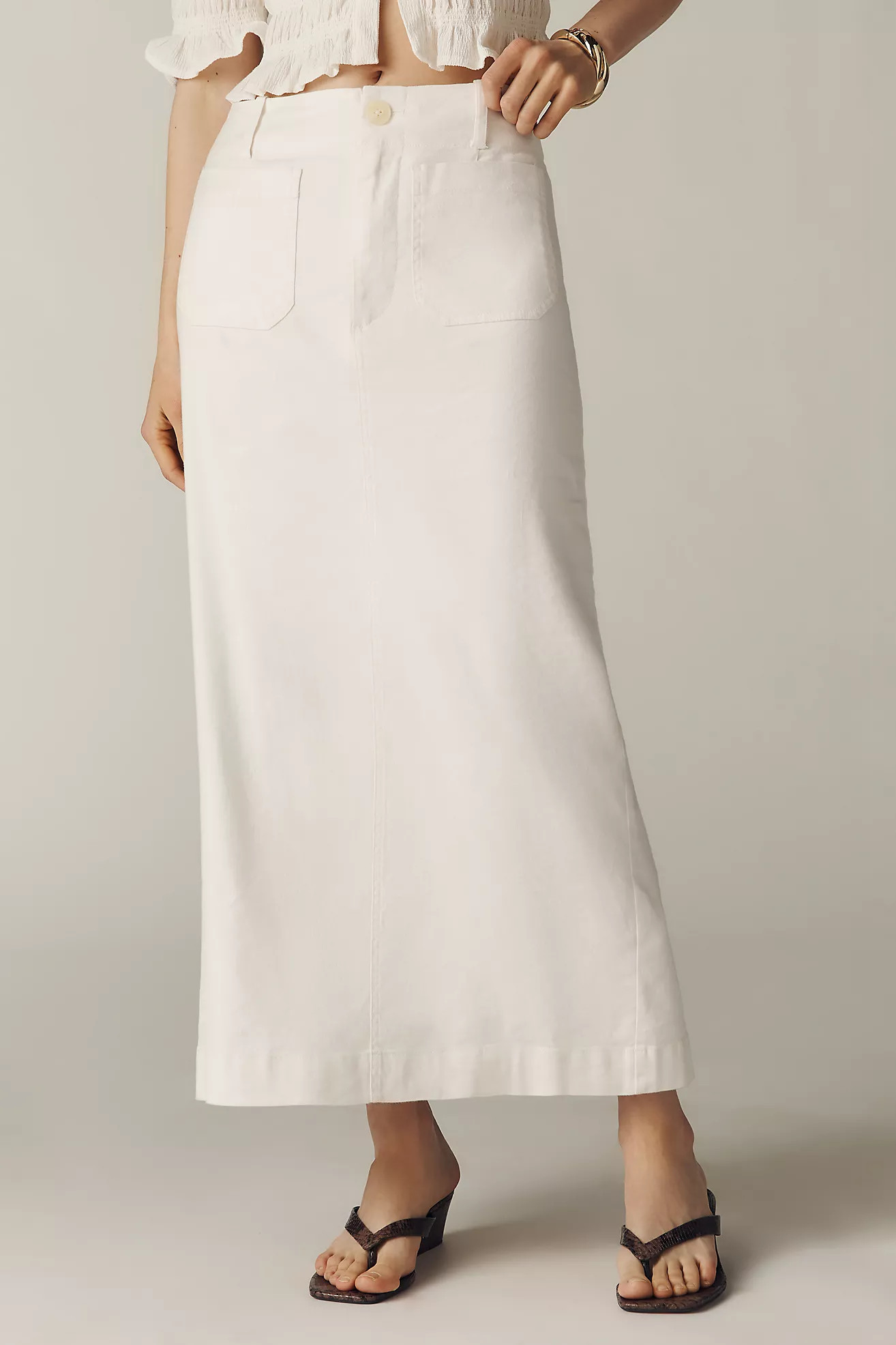 The Colette Linen Blend Maxi Skirt by Maeve | Anthropologie (US)