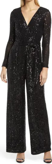 Long Sleeve Sequin Jumpsuit | Nordstrom