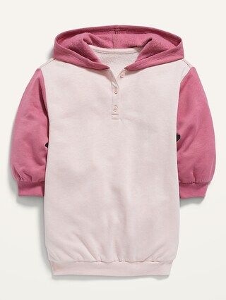Color-Blocked French Terry Hoodie Dress for Toddler Girls | Old Navy (US)