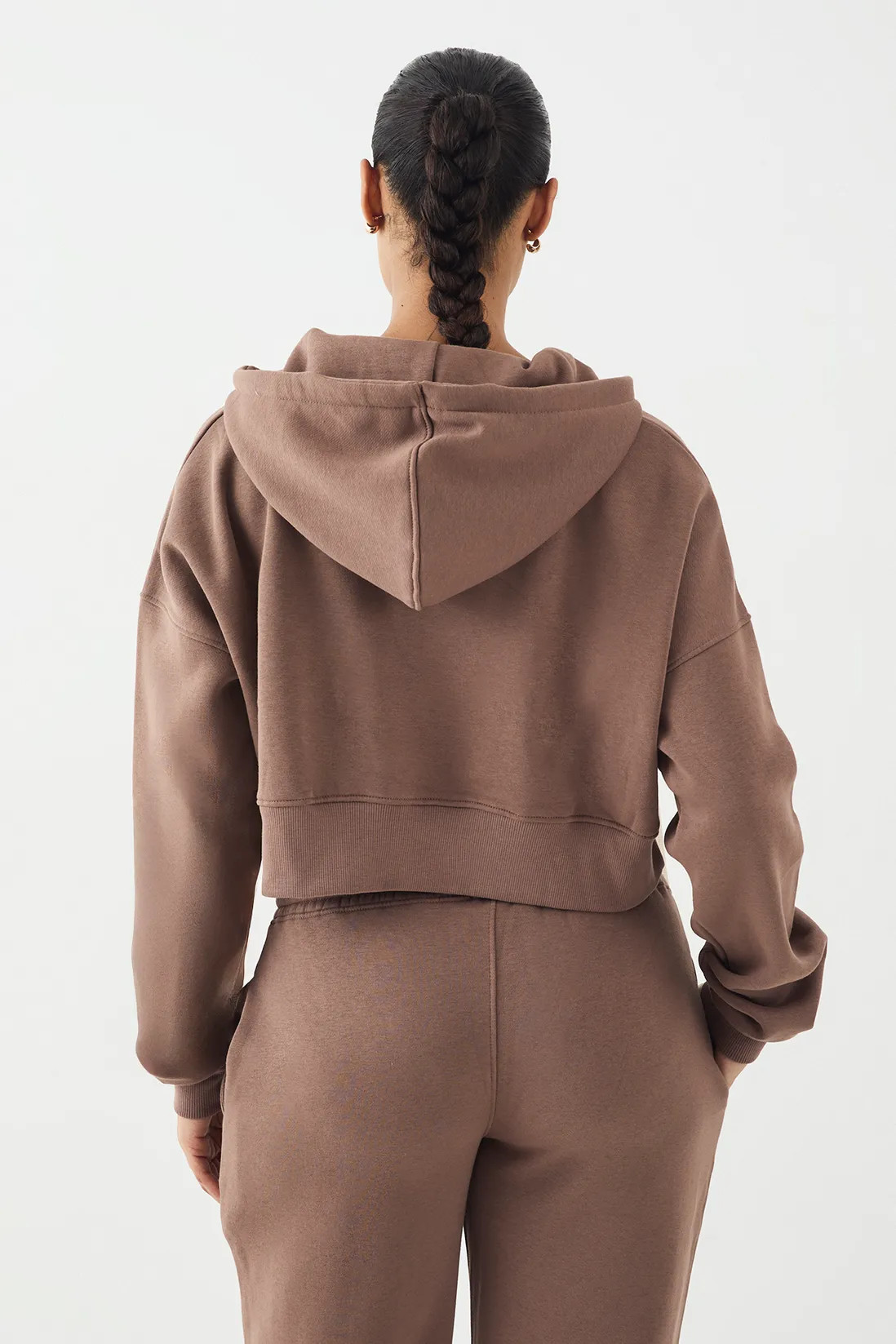 DSGN Studio Contrast Drawcord Boxy Crop Hoodie | Boohoo.com (UK & IE)