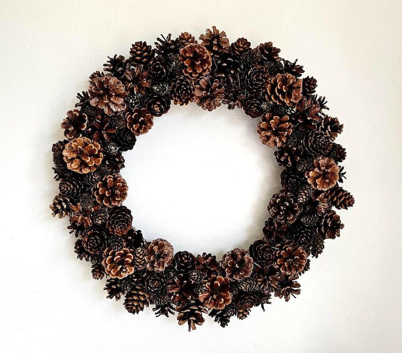 Natural Pinecone Wreath, Farmhouse Wreath, Front Door Wreath, Year round Wreath | Etsy (US)