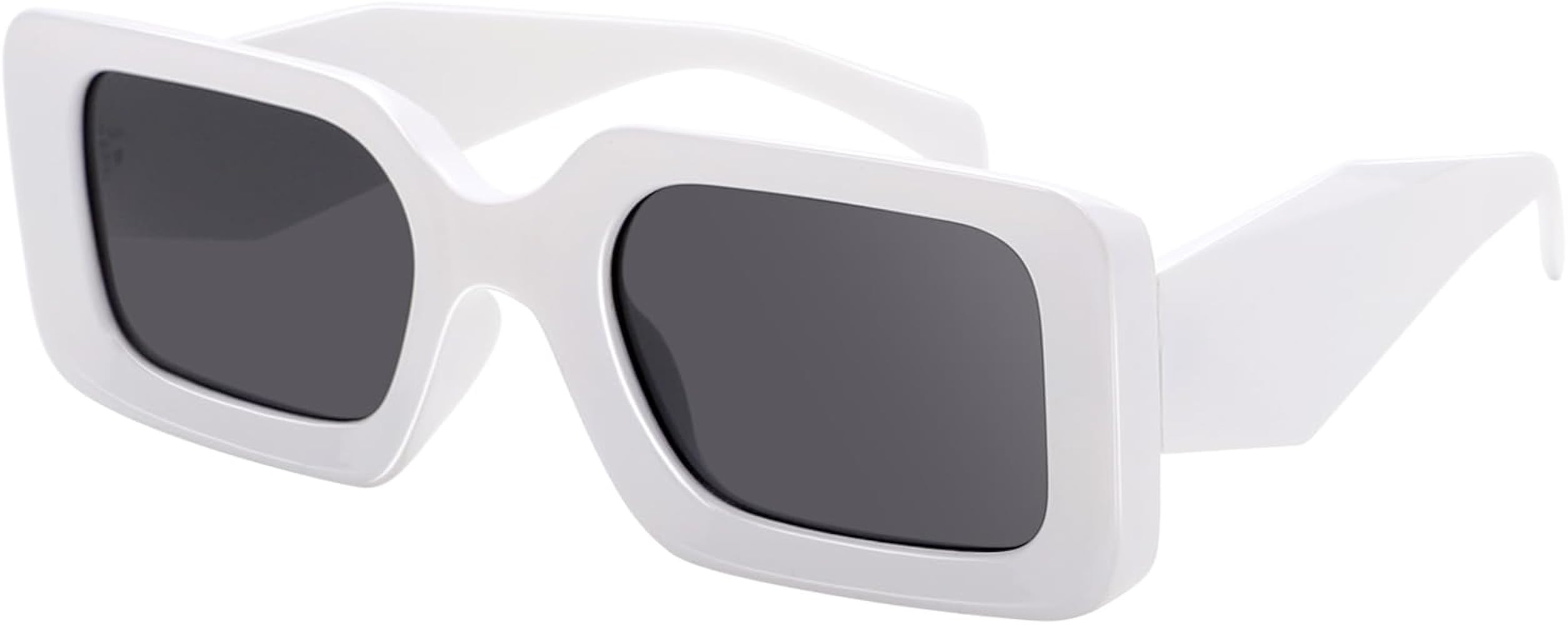 Rectangle Sunglasses for Women Men- Trendy Shades Retro Square glasses Fashion 90s Eyewear | Amazon (US)