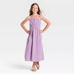 Girls' Gingham Woven Maxi Dress - Cat & Jack\u2122 XS | Target