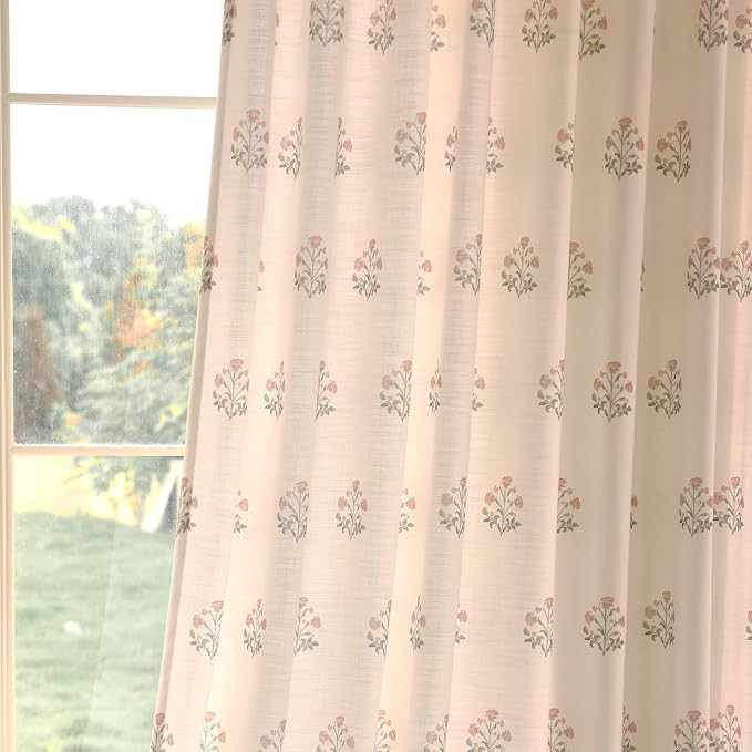 DrapePalette - Linen Blend Pinch Pleated Curtains 108 Inches Long for Living Room, Bedroom, Dinin... | Amazon (US)