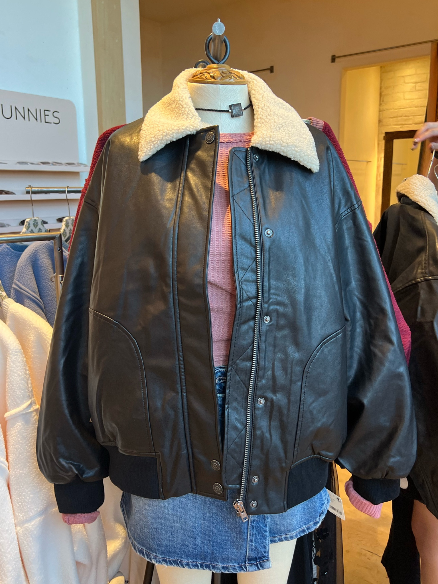 Vegan store aviator jacket