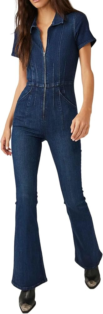 Free People womens Jayde Flare JumpsuitJeans | Amazon (US)