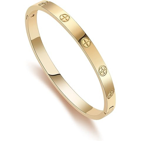 PAVOI Waterproof Bracelet for Women - 14K Gold Plated Bangle with Cubic Zirconia - Stainless Stee... | Amazon (US)