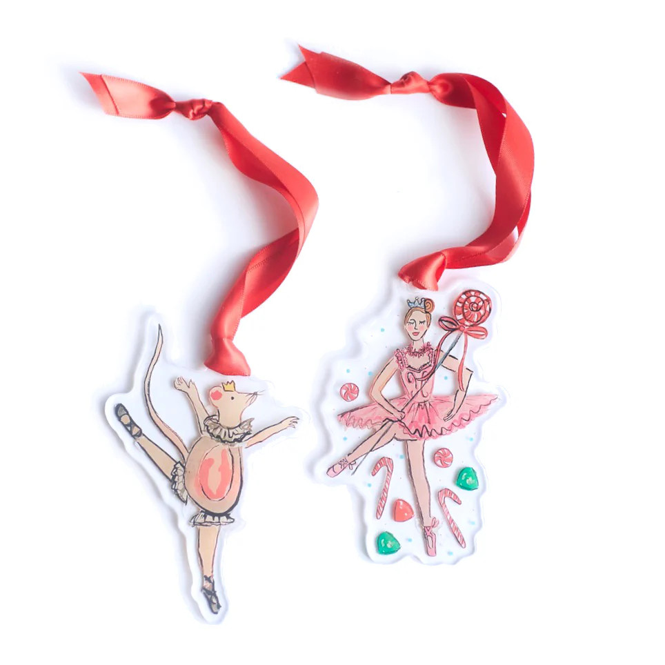 SUGAR PLUM FAIRY & RAT KING ACRYLIC ORNAMENT SET | Over The Moon Gift