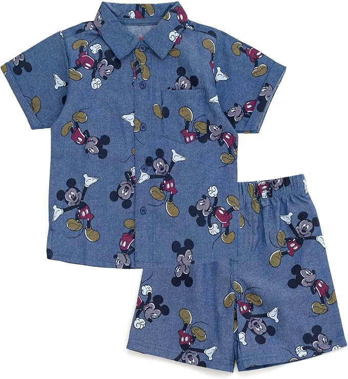 Disney Winnie the Pooh Mickey Mouse Outfit Set Shortall Dress Newborn to Little Kid | Amazon (US)