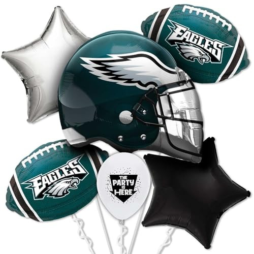 6pc Balloon Kit for a Philly Eagles Football Birthday or Tailgating Party - Philadelphia Party Decor Decoration Supplies | Amazon (US)