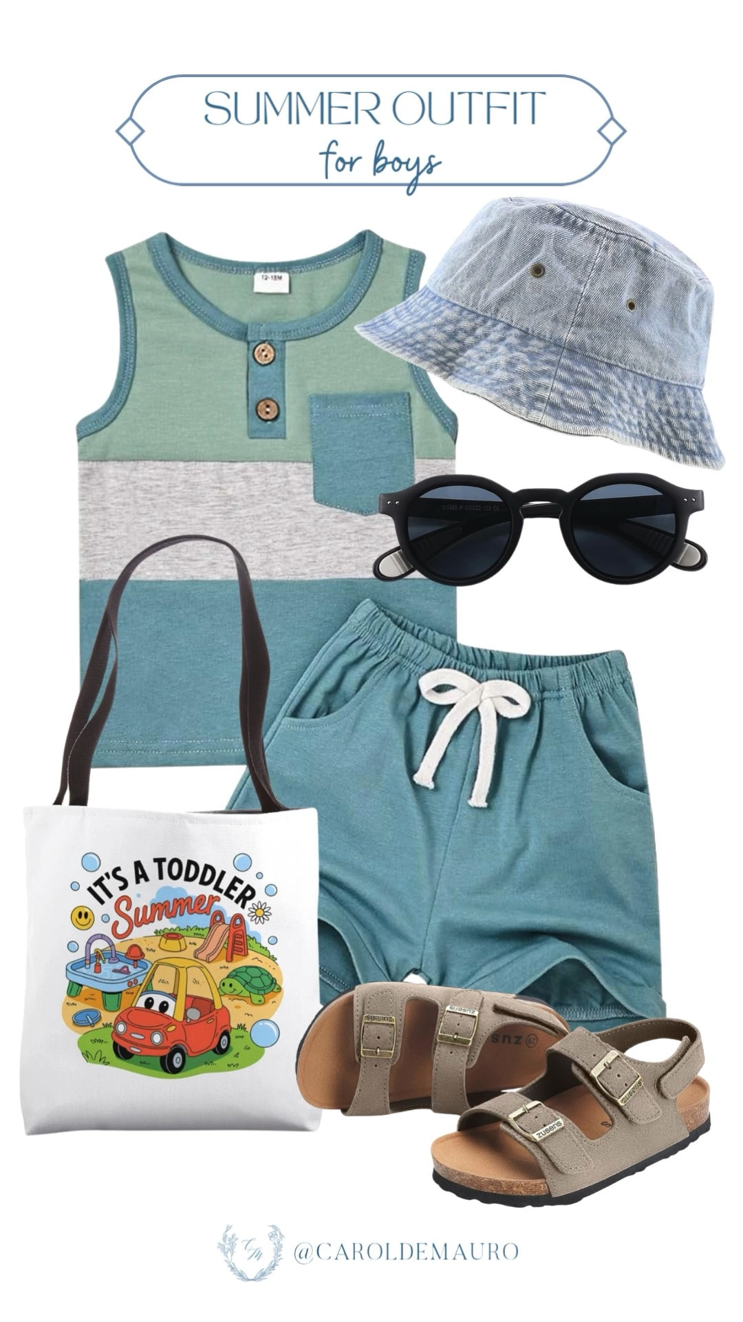 You’ve got the park playdates and beach days on the calendar! Now you just need the perfect outfit to match. Get your little guy rocking this cool teal set, topped off with the cutest bucket hat and sunnies. It’s practical, stylish, and ready for every "toddler summer" moment.

picnic day, kids outfit, summer wardrobe, vacation fits, casual look, boy mom, summer style, boys outfit

#LTKKids #LTKSwim #LTKootd