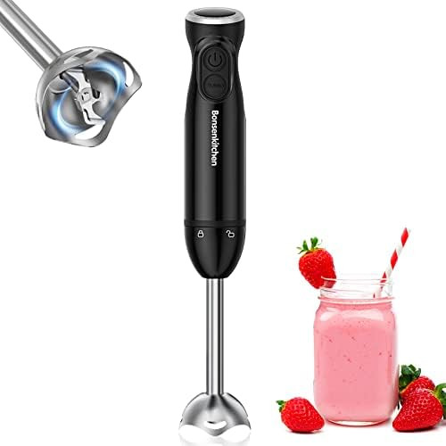 OVENTE Electric Immersion Hand Blender 300 Watt 2 Mixing Speed with Stainless Steel Blades, Power... | Amazon (US)