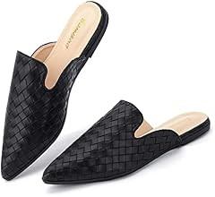 BISON SPIRIT Mules for Women Flats Pointed Toe Slip On Slides Loafer Shoes | Amazon (US)
