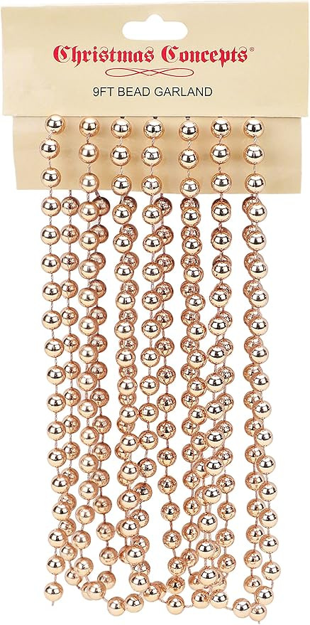 Christmas Concepts® 9ft Christmas Bead Chain - Christmas Bead Garlands - Christmas Ornaments (Ro... | Amazon (US)