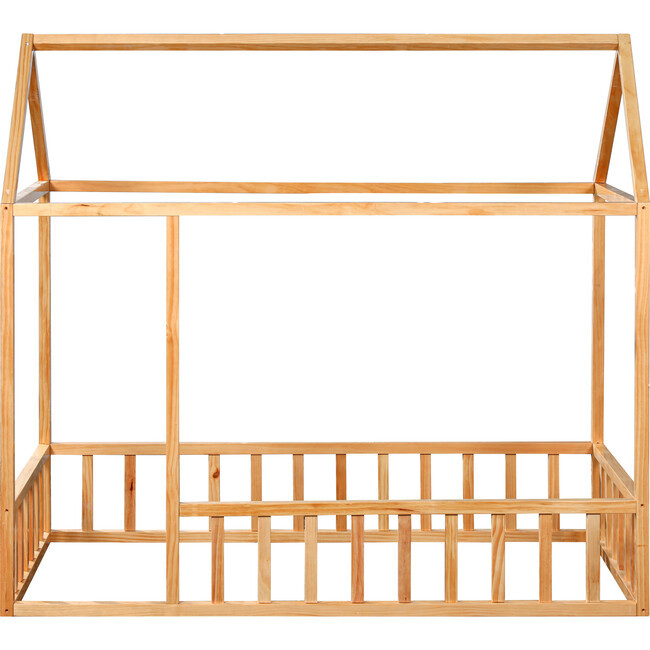 Bed | 2MamaBees Montessori House Bedframe w/ Rails, Crib (Natural) | Maisonette | Maisonette