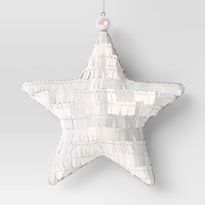 Christmas White Iridescent Small Tinsel Star Ornament- Wondershop™ | Target