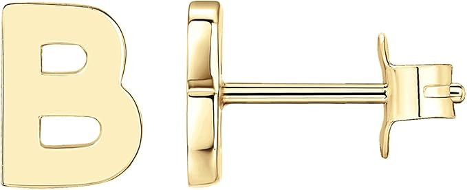 PAVOI 14K Gold Plated Sterling Silver Alphabet Letter Earrings | Personalized Initial Earrings fo... | Amazon (US)