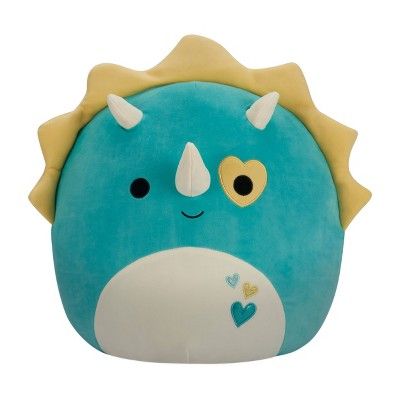 Squishmallows 16" Braedon Teal Triceratops with Hearts Large Plush | Target