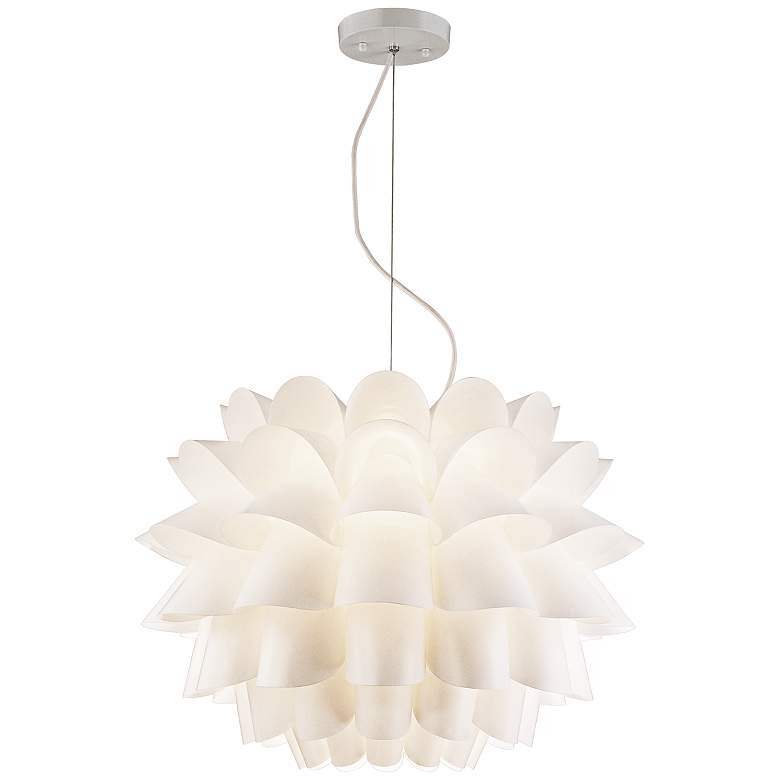 Mid-Century White Flower Ceiling Light Fixture - #02475 | Lamps Plus | Lamps Plus