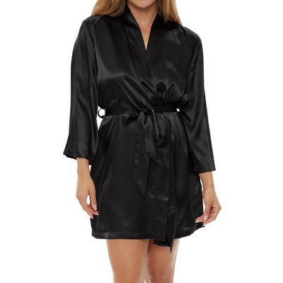 ADR Women's Satin Robe, Lightweight Bathrobe for Women, Comfortable Robe, Black Large | Target