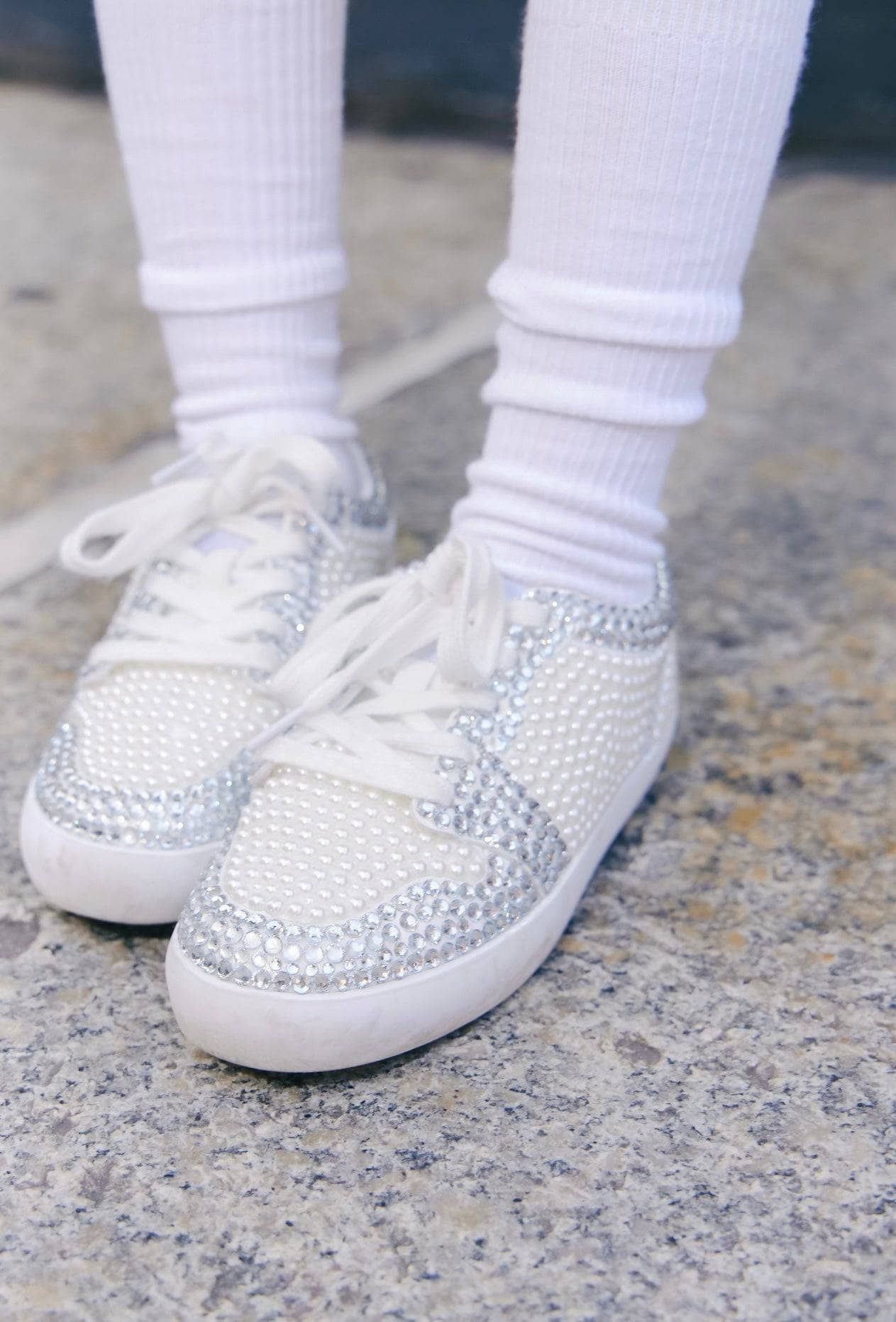 Diamonds and Pearls White Sneakers | Lola + The Boys