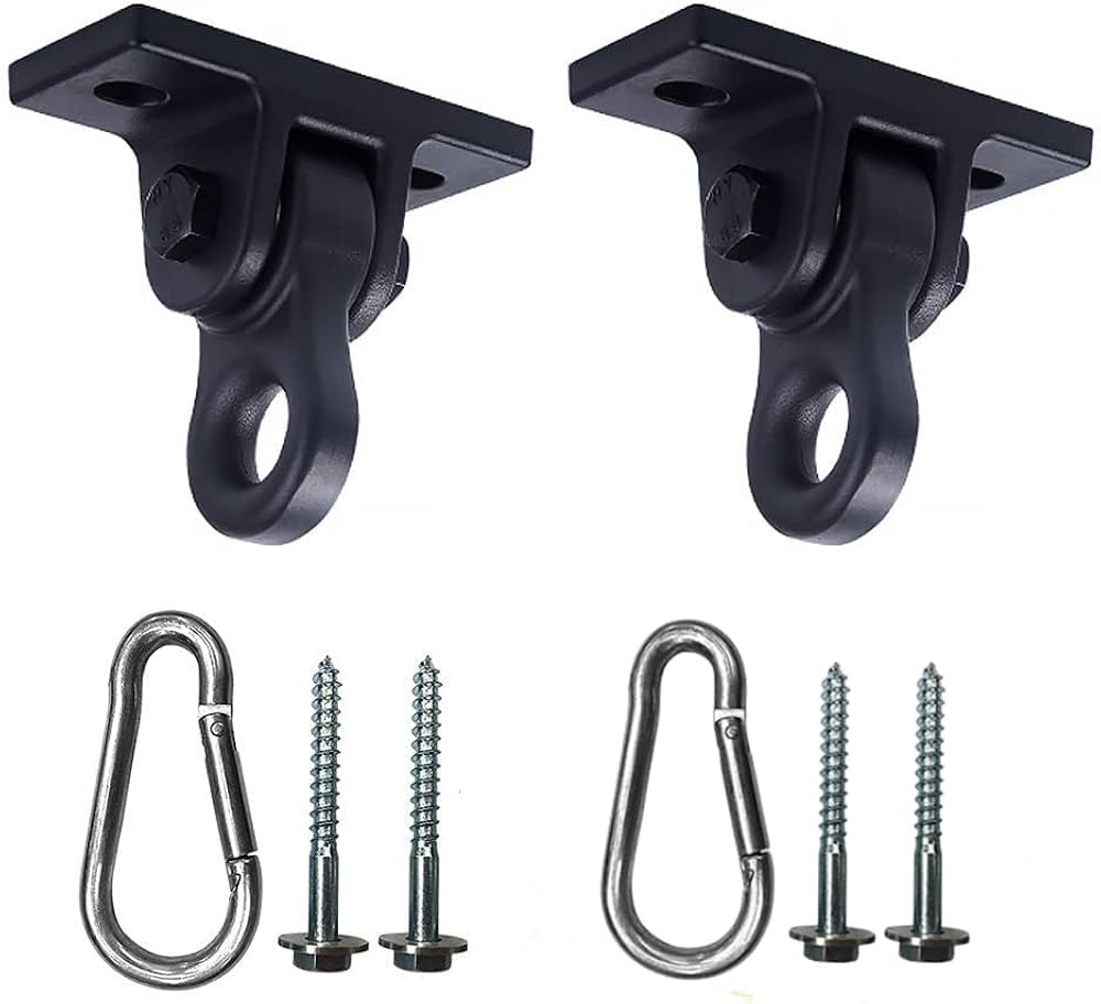 Heavy Duty Black Swing Hangers Screws Bolts Included Over 5000 lb Capacity Playground Porch Yoga ... | Amazon (US)
