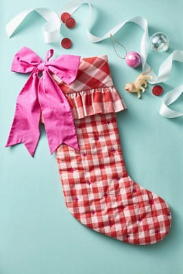 Gingham Bow Stocking | Anthropologie (US)