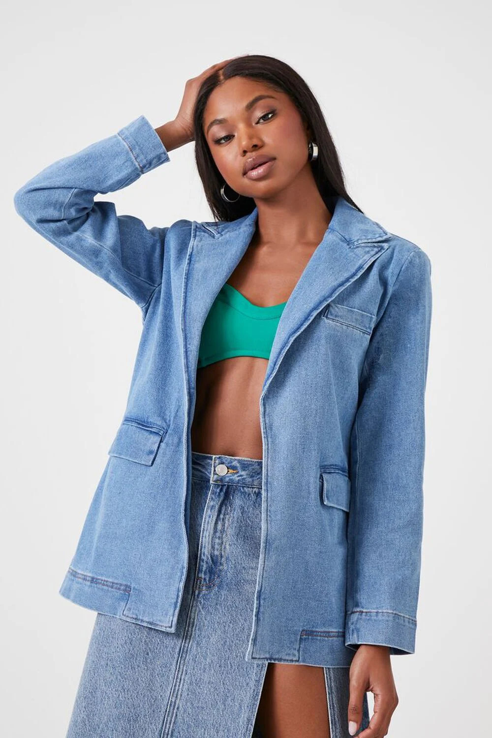 Notched Denim Blazer | Forever 21 (US)