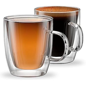 Stone & Mill Glass Coffee Mugs Double Wall Insulated Cups for Espresso, Latte, Cappuccino, Thermo... | Amazon (US)