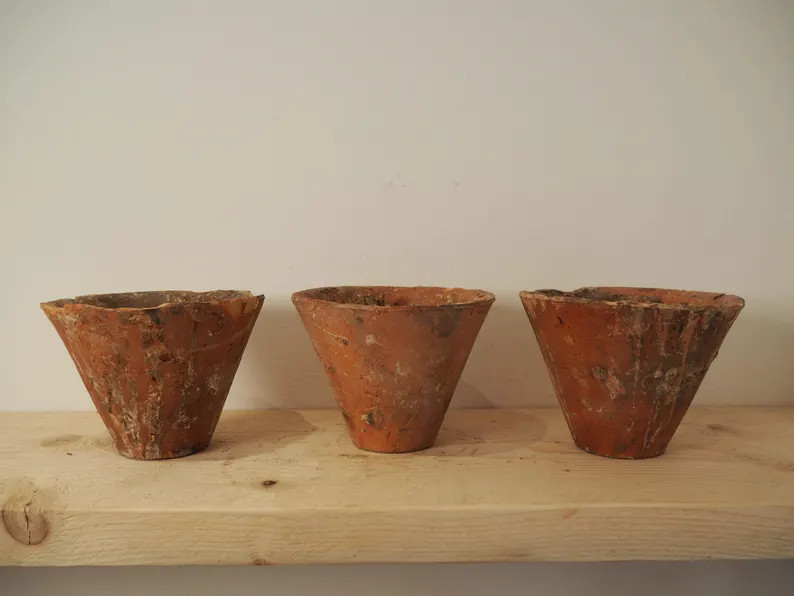 Vintage Antique French Terracotta Pine Resin Collection Pot Candles (sold Individually) - Etsy | Etsy (US)
