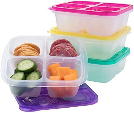 EasyLunchboxes® - Bento Snack Boxes - Reusable 4-Compartment Food Containers for School, Work an... | Amazon (US)